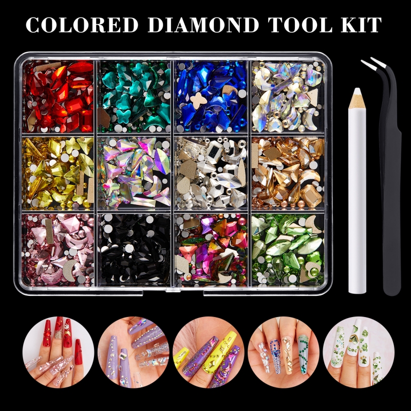 Nail Art Rhinestone Decoration Set with Tools